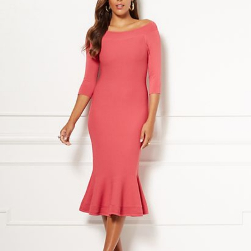 Sophisticated Lady Rose Colored Sweater Dress